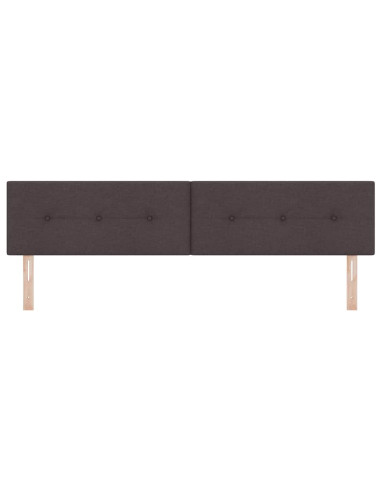 Testiera LED con strisce LED Marrone Scuro 200 cm Tessuto