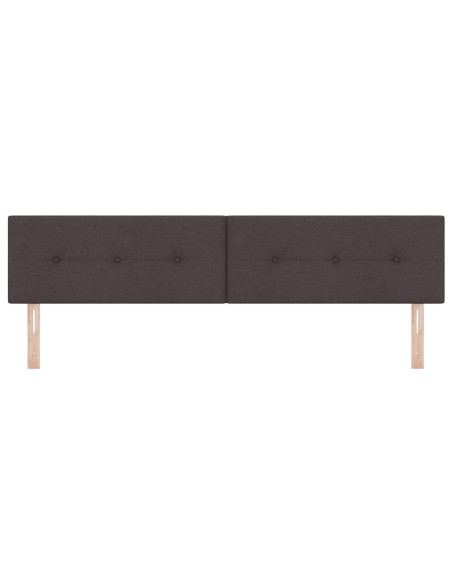 Testiera LED con strisce LED Marrone Scuro 200 cm Tessuto