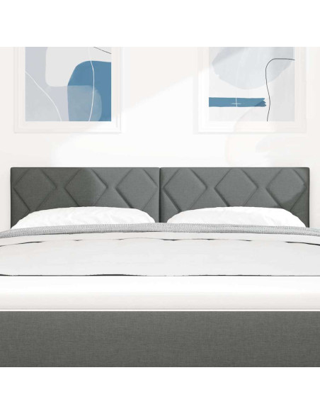 Testiera LED Grigio 144 cm Tessuto