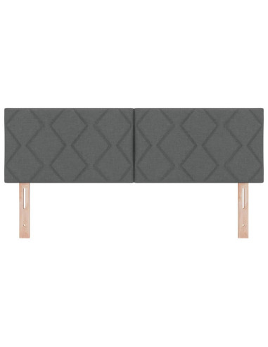 Testiera LED Grigio 144 cm Tessuto