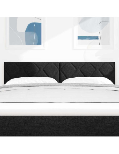 Testiera LED Nero 144 cm Tessuto