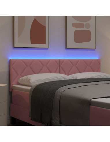 Testiera LED Rosa 144 cm Velluto