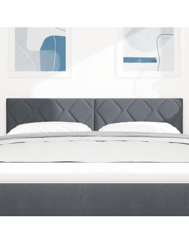 Testiera LED Grigio scuro 160 cm Velluto