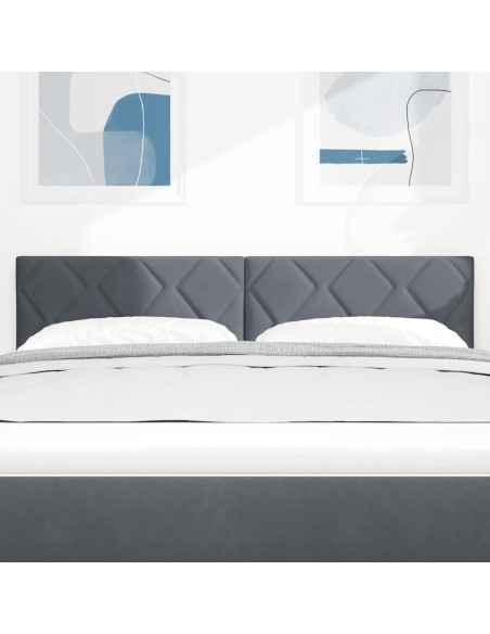Testiera LED Grigio scuro 160 cm Velluto