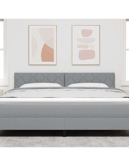 Testiera LED Grigio chiaro 180 cm Tessuto