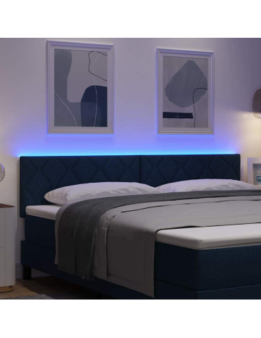 Testiera LED Blu 180 cm Tessuto