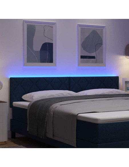 Testiera LED Blu 180 cm Tessuto