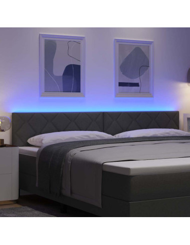 Testiera LED Grigio 200 cm Tessuto