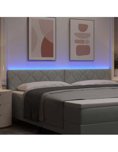 Testiera LED Grigio chiaro 200 cm Velluto
