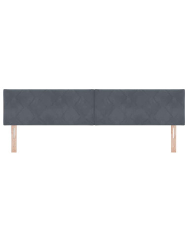 Testiera LED Grigio scuro 200 cm Velluto