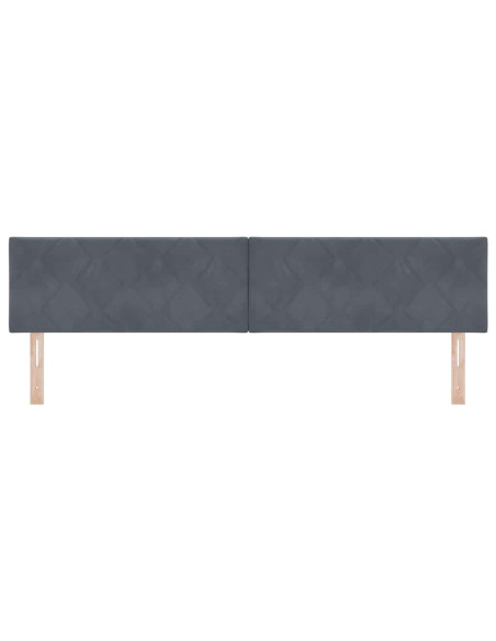 Testiera LED Grigio scuro 200 cm Velluto