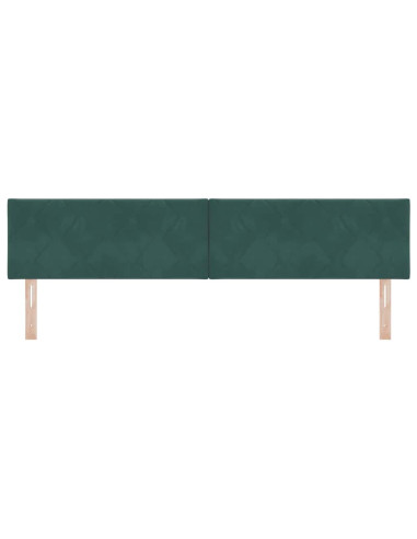 Testiera LED Verde Scuro 200 cm Velluto