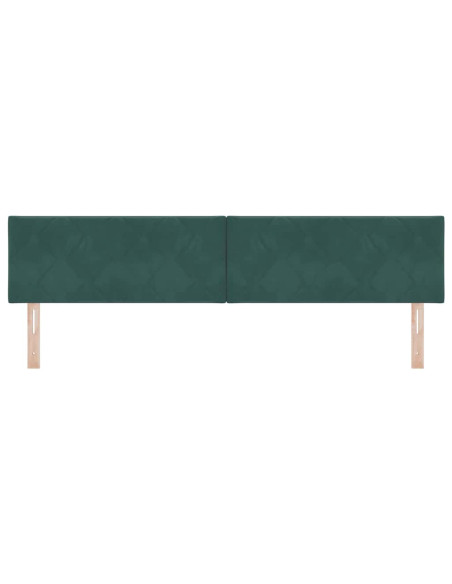 Testiera LED Verde Scuro 200 cm Velluto