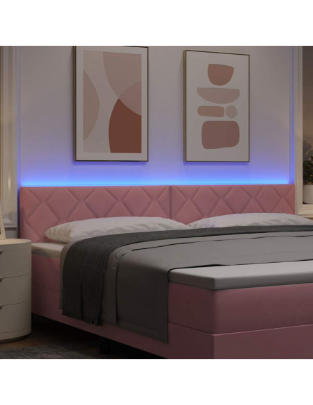 Testiera LED Rosa 200 cm Velluto