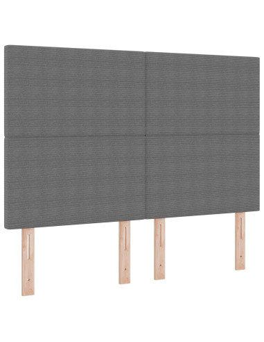 Testiera LED con testiera Grigio chiaro 160 cm Tessuto in Cords
