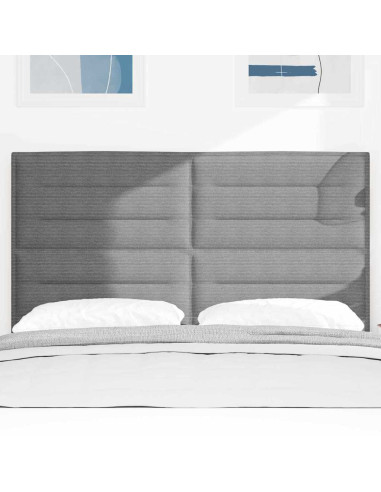 Testiera LED con testiera Grigio chiaro 160 cm Tessuto in Cords