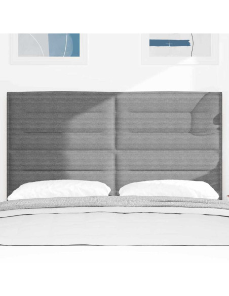 Testiera LED con testiera Grigio chiaro 160 cm Tessuto in Cords