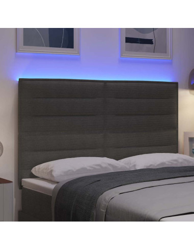 Testiera LED con testiera Grigio chiaro 160 cm Tessuto in Cords