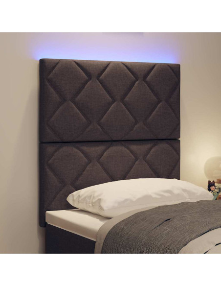 Testiera LED Grigio chiaro 80 cm Tessuto