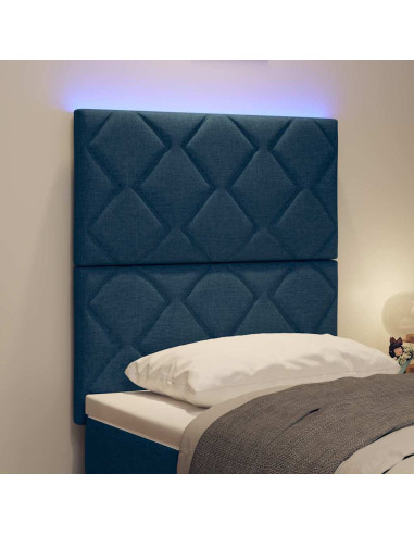 Testiera LED Blu 80 cm Tessuto
