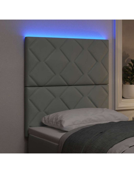 Testiera LED Grigio chiaro 80 cm Velluto