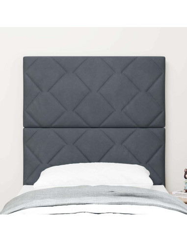 Testiera LED Grigio scuro 80 cm Velluto