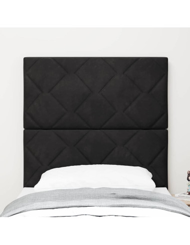 Testiera LED Nero 80 cm Velluto