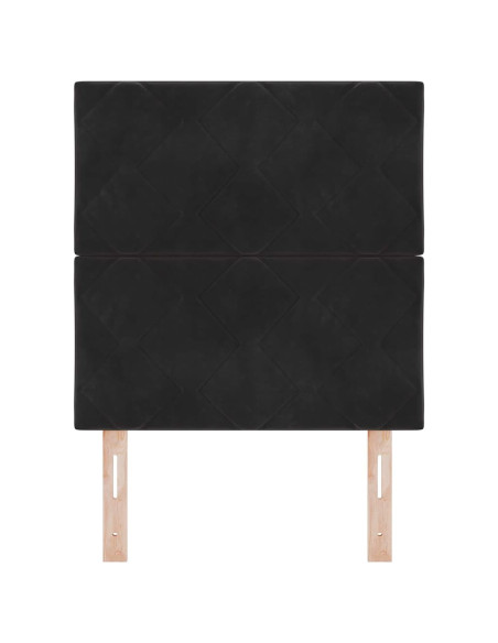 Testiera LED Nero 80 cm Velluto