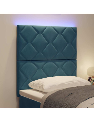 Testiera LED Blu Scuro 80 cm Velluto