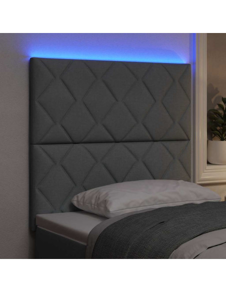 Testiera LED Grigio chiaro 90 cm Tessuto