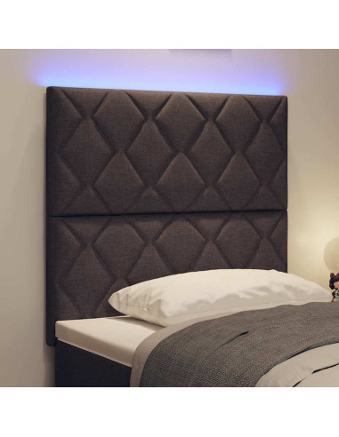 Testiera LED Marrone 90 cm Tessuto