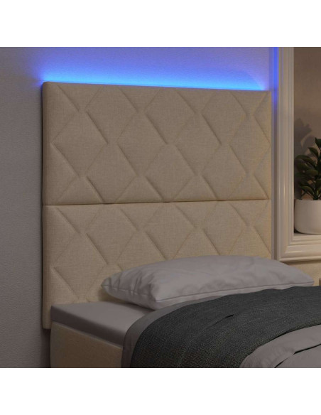 Testiera LED Crema 90 cm Tessuto
