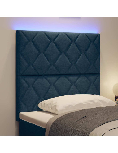 Testiera LED Blu 90 cm Tessuto