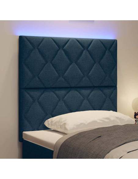 Testiera LED Blu 90 cm Tessuto