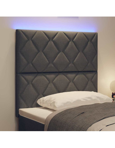 Testiera LED Grigio 100 cm Tessuto