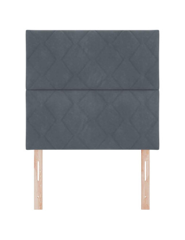 Testiera LED Grigio scuro 100 cm Velluto