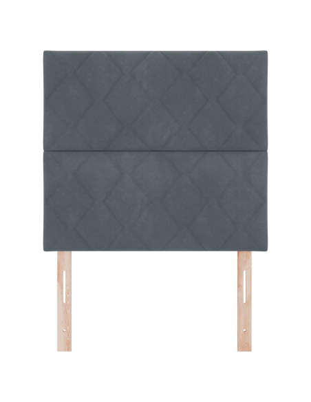 Testiera LED Grigio scuro 100 cm Velluto
