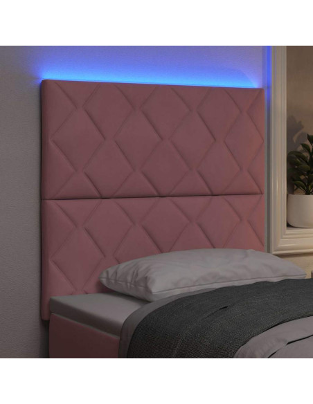Testiera LED Rosa 100 cm Velluto