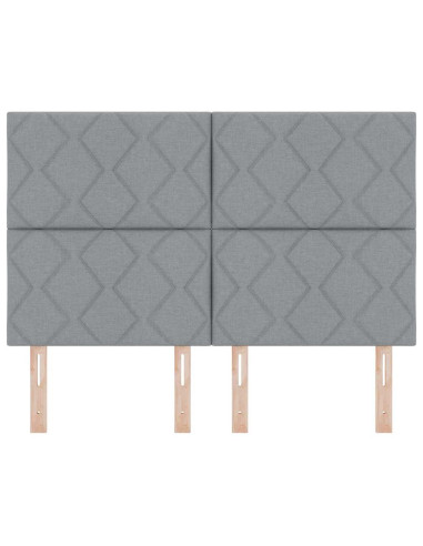 Testiera LED Grigio chiaro 144 cm Tessuto