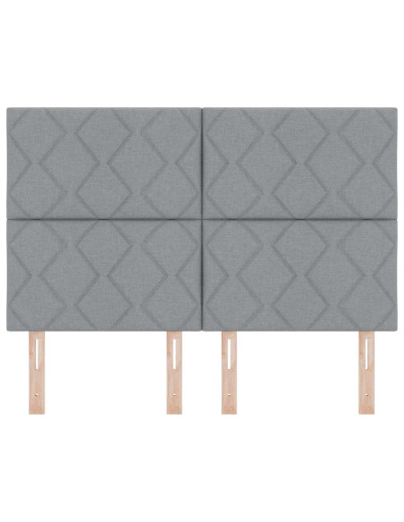Testiera LED Grigio chiaro 144 cm Tessuto