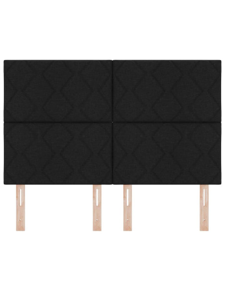 Testiera LED Nero 144 cm Tessuto