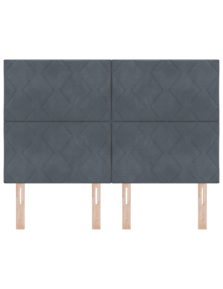 Testiera LED Grigio scuro 144 cm Velluto