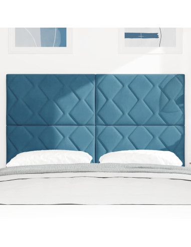 Testiera LED Blu Scuro 144 cm Velluto