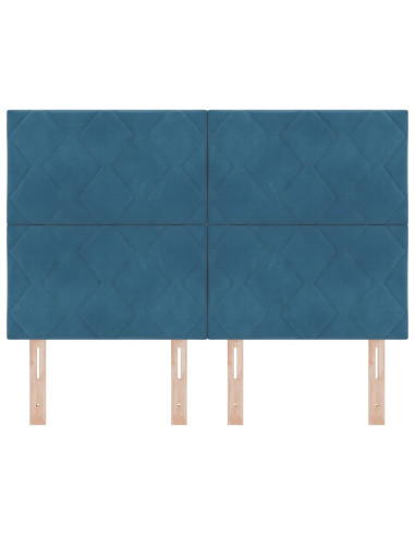 Testiera LED Blu Scuro 144 cm Velluto