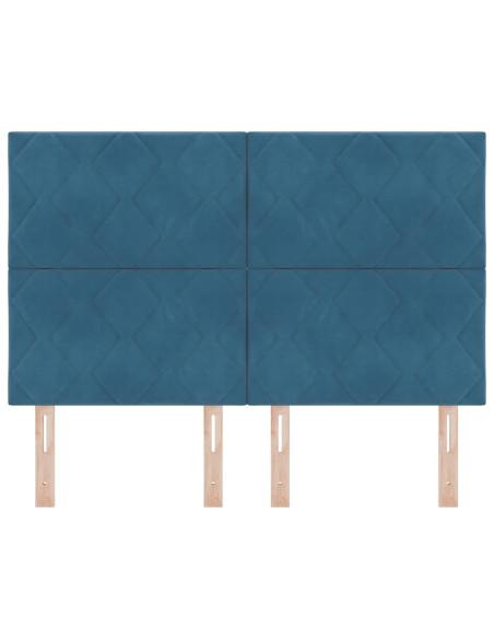 Testiera LED Blu Scuro 144 cm Velluto