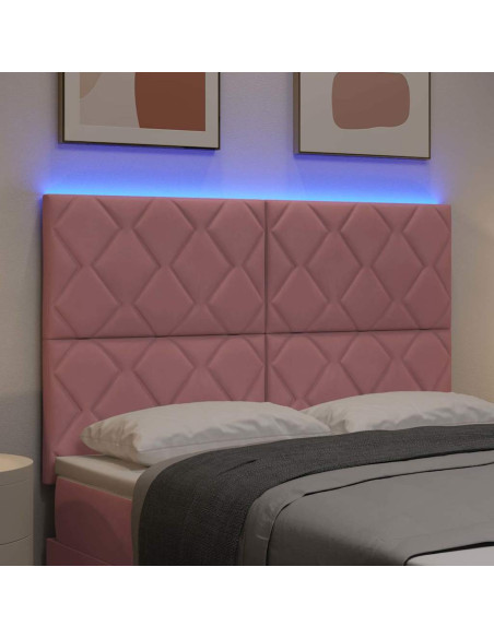 Testiera LED Rosa 144 cm Velluto