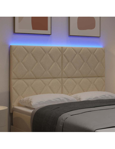 Testiera LED Crema 160 cm Tessuto