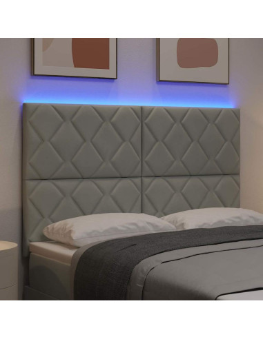 Testiera LED Grigio chiaro 160 cm Velluto