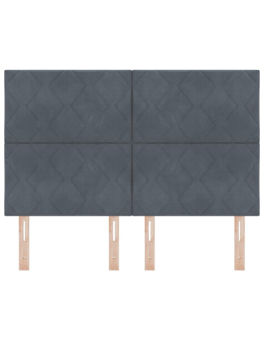 Testiera LED Grigio scuro 160 cm Velluto