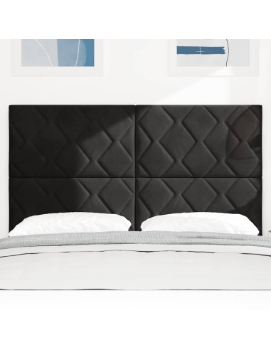 Testiera LED Nero 160 cm Velluto